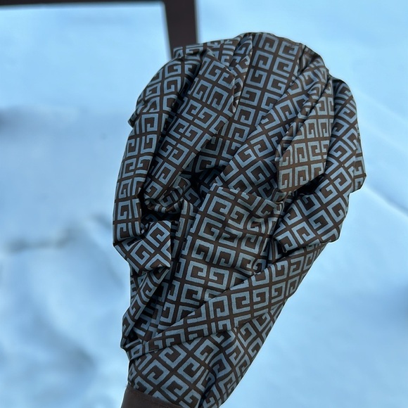 Givenchy Umbrella Spell Out All Over Logo One Touch Parasol Brown Vintage Retro - Picture 5 of 11